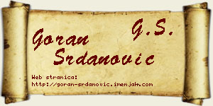 Goran Srdanović vizit kartica